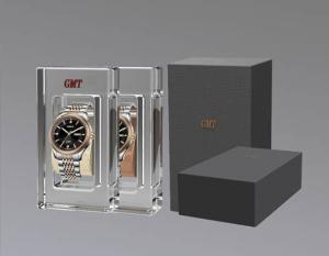 Wholesale Single Watch Display with Clear Acrylic PU leather Pillow 70*45*120mm from china suppliers