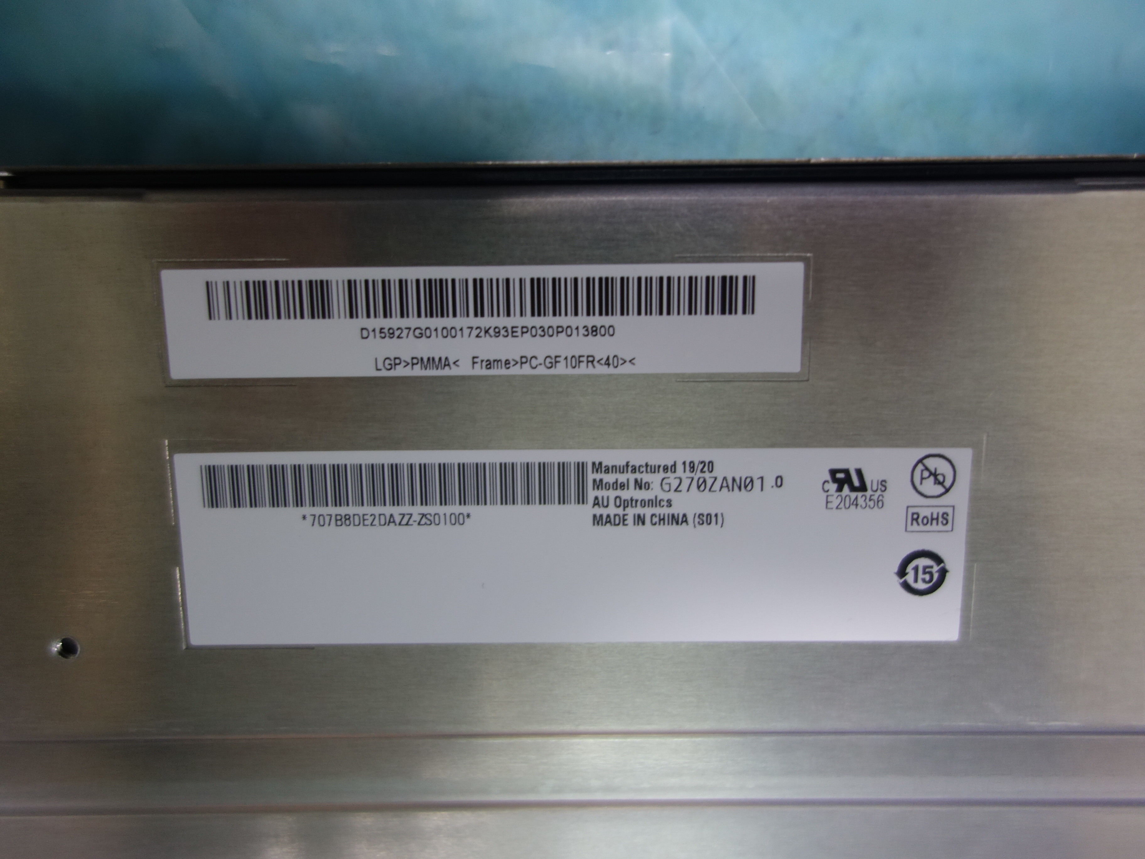 Outdoor 800 Cd/M² G270ZAN01.0 27" LCM Auo LCD Screen