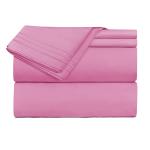 40 Fabric Count Three Lines Embroidery Luxury Hotel Sabanas Bed Sheet 4pcs