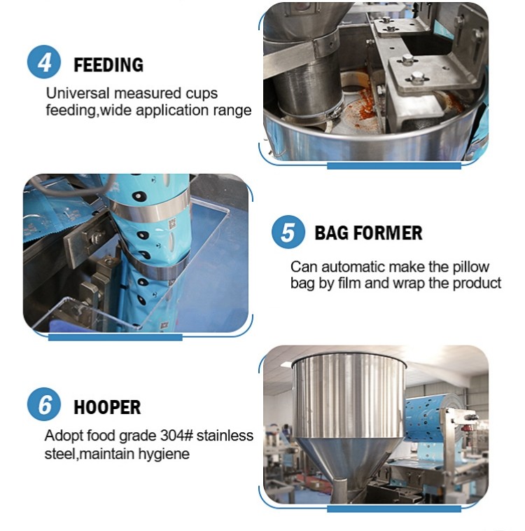 Automatic Packaging Machine for Food Beverage Industry 60-100 Bag Capacity Motor PLC Gear