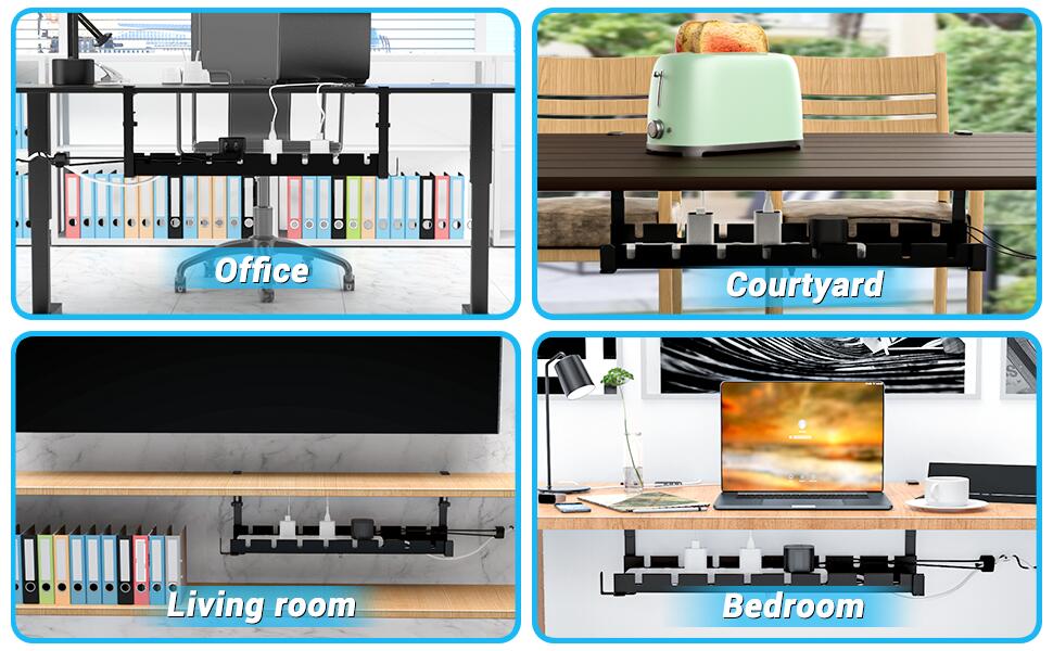 ISO ROHS Certified Retractable Power Strip Cord Holder for Wire Management