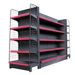 Wholesale Double Side Supermarket Display Shelving Cold Rolled Steel Material White Color from china suppliers