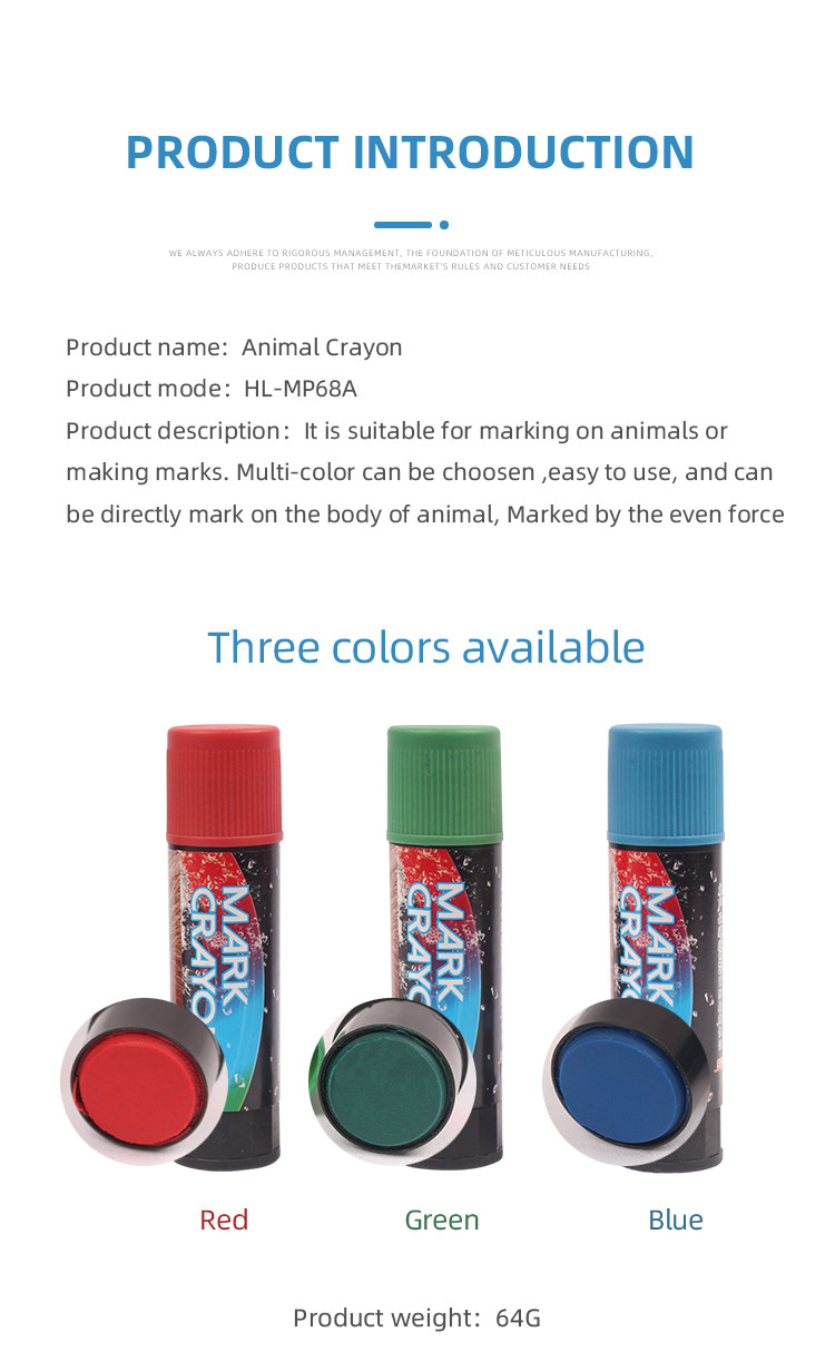 Blue Color Non Toxic Livestock Marking Crayons Set Of 24 For Livestock Farmers Using