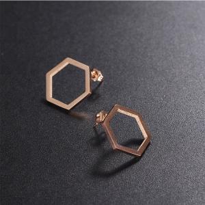 Wholesale EAST QUEEN Wholesale Hot Selling Fashion 316L Stainless Steel Hexagon Stud Earrings from china suppliers