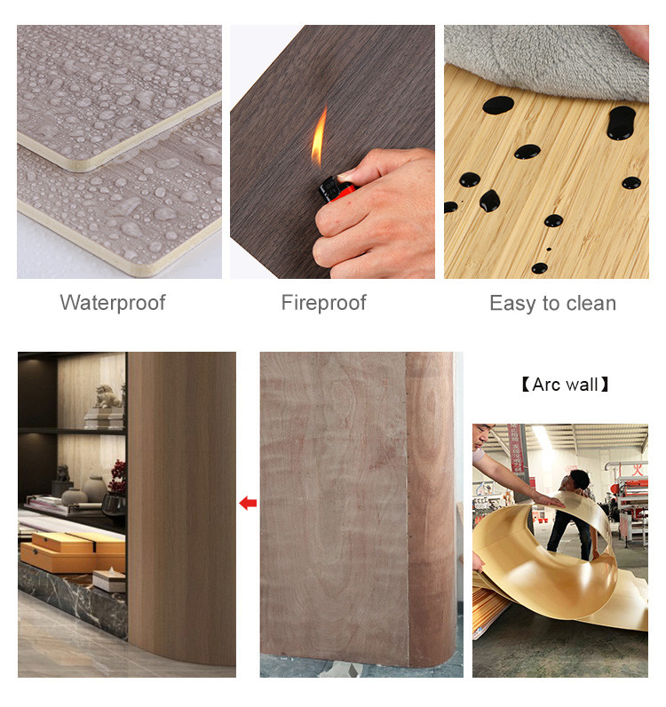 Light Luxury Style Fireproof And Mothproof Wood Grain PVC Bamboo Charcoal Fiber Board