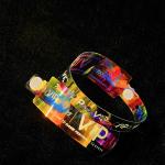 Wholesale Waterproof Shiny Wristband Custom Logo Promotional Gift Event Rainbow