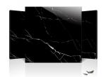 Living Room Polished Porcelain Floor Tiles Double Layer Black And White Lines