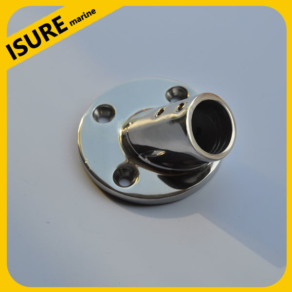 Stainless Steel Round Base Boat Hand Rail 30 Degree Fitting Tube