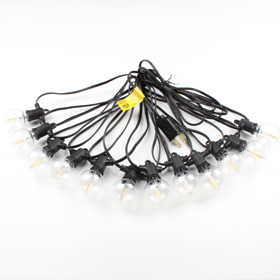 50FT 30FT Fairy LED String Light G40 Globe Party garland String Light Warm White Clear Vintage Bulbs Decorative Outdoor Backyard