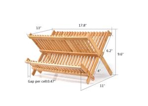 Wholesale Collapsible Compact Dish Drying Rack Bamboo Wooden Dish Rack Plate Rack from china suppliers