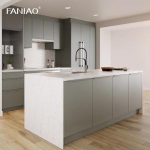 Wholesale Modern Ready To Assemble Melamine 18mm Waterproof Kitchen Cabinet With Island from china suppliers