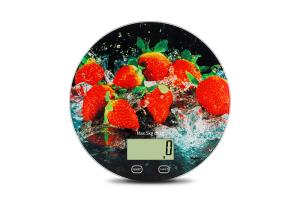 Wholesale Colorful Printed Round Glass Platform Max 5KG Digital Kitchen Scale from china suppliers