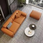 Leather Custom Sofa Bed Straight Row Minimalist Living Room Head Layer Cowhide