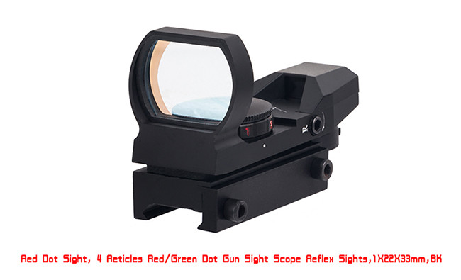 Holographic Red Dot Sight 1X22X33mm 4 Reticles Red Green Dot Sight Scope Reflex Sights BK