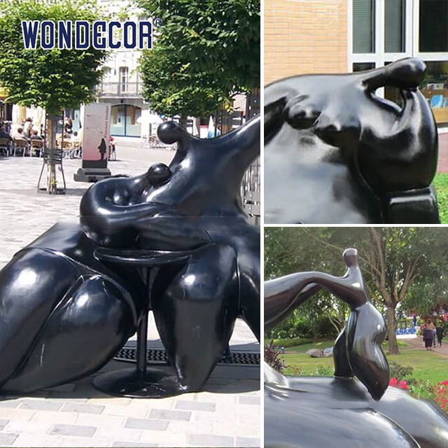 Customized 3D Casting Bronze Sculpture Metal Art Fat Female Family