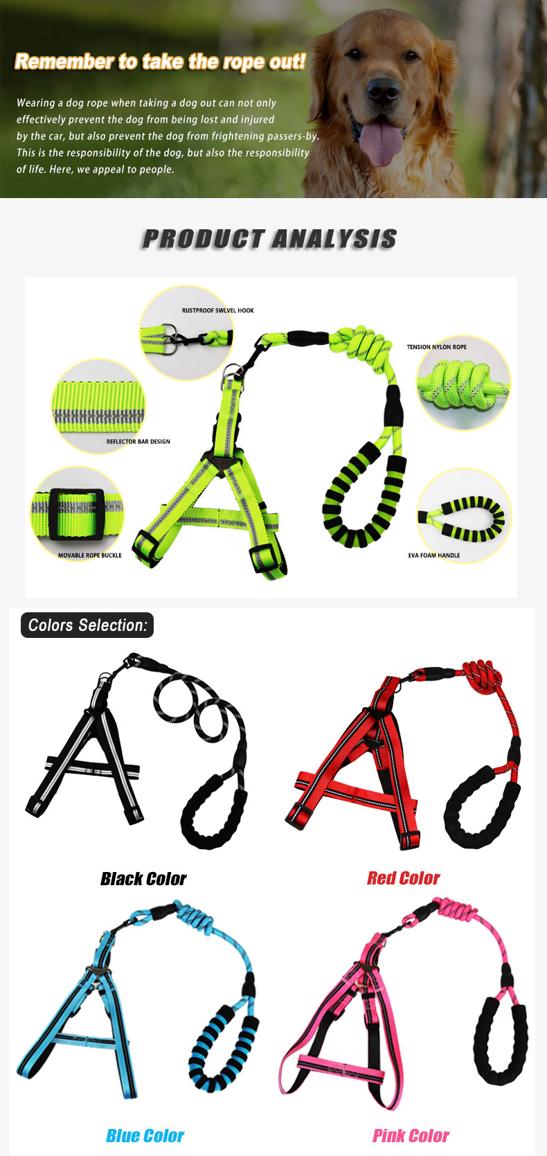 Adjustable Reflective Pet Dog Cat Harness With Nylon Leash Outdoor Training Collar Night Safety