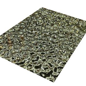 Wholesale Middle Size Embossed Stainless Steel Sheet Water Ripple 8K Titanium Gold Mirrored from china suppliers
