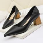 5619-1 Fashion Pointed Shallow Mouth High Heels Thick Heel Sexy Thin Women'S