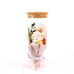 Decorative Preserved Rose Flower New Year Wishing Bottle For Birthday Gift