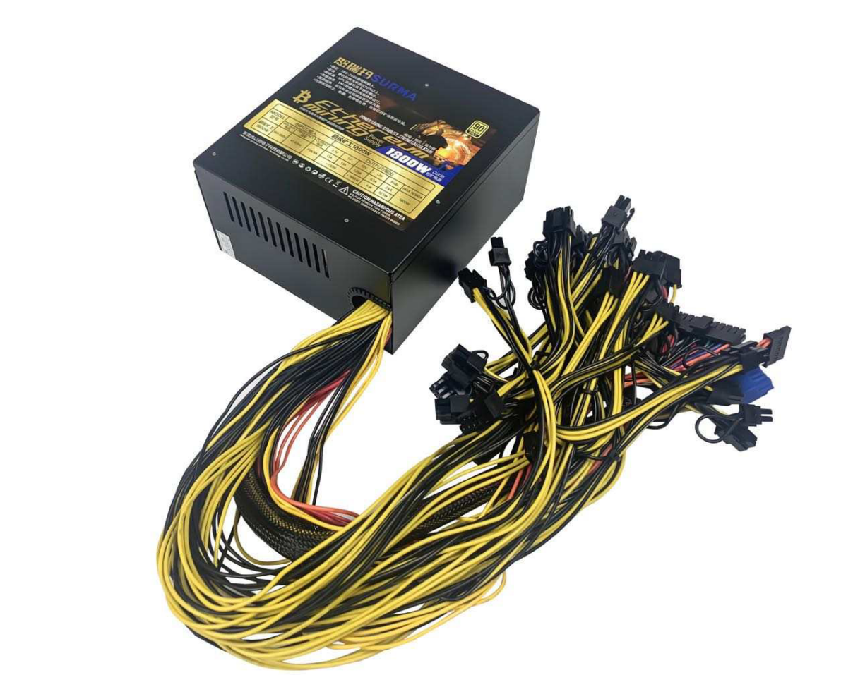 Sales 1800W Power Supply Switching 90+ Gold PSU For Graphics Card 3060 Video Card psu extension