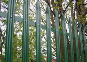 Wholesale Pvc Coated Green Steel Palisade Fencing Europe 2.4mm Pale For Railway from china suppliers