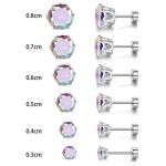 Fashionable Titanium Steel Fine Needle Stainless Steel Earrings Round 18k Gold
