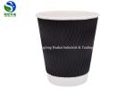 Food Grade Material Take Away Insulated Paper cups , Ripple Coffee Cups