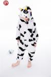 Wholesale Soft Fluffy Flannel Plush Cow Kids Animal Onesie Kigurumi Pajamas