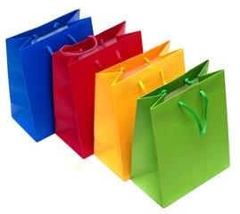 Wholesale Personalized Printed Paper Gift Bags , Colorful Rope Handle Paper Bags from china suppliers