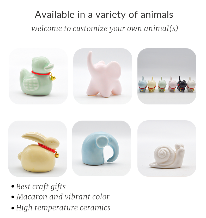 Personalized Ceramic Mini Animal Ornaments Gifts for Desk Decor