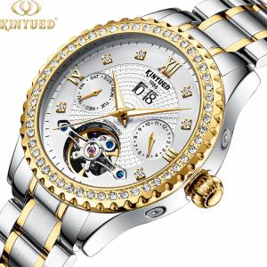 Wholesale Diamond Case Luxury Mechanical Watches Calendar Date Display from china suppliers
