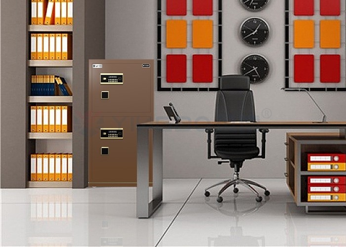 Double Door Electronic Lock Office Safe Box Dual Alarm YB/N7-120D