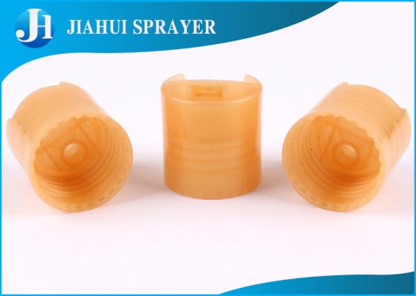 Customized Yellow Flip Top Plastic Caps / 24 410 Flip Top Cap For Cosmetic