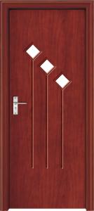 Wholesale Solid Core Interior PVC Wood Doors From China Manufacturing, with clear tempered glass from china suppliers