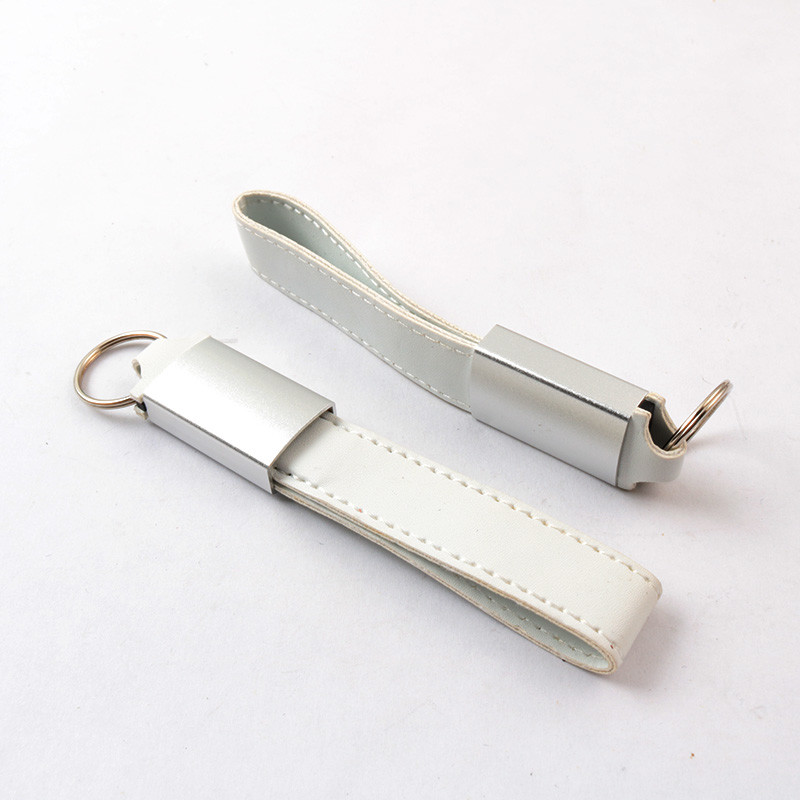 Leahter USB 2.0 Flash Drive With UDP Ring Can Embossing Laser Print Logo