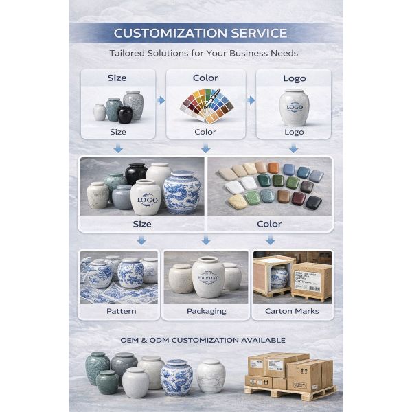 Ceramic Pet Urns Cute Dot Pattern Private Label Supplier
