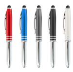 Supply of LED light pens, touch aluminum tube light pens, school metal pen with