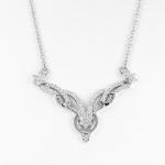 Mens 925 Sterling Silver Necklaces 4.82g Antler Rope Chain