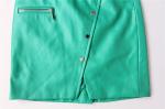 Green PU Leather Mini Women's Skirts Clothing 100% Polyester