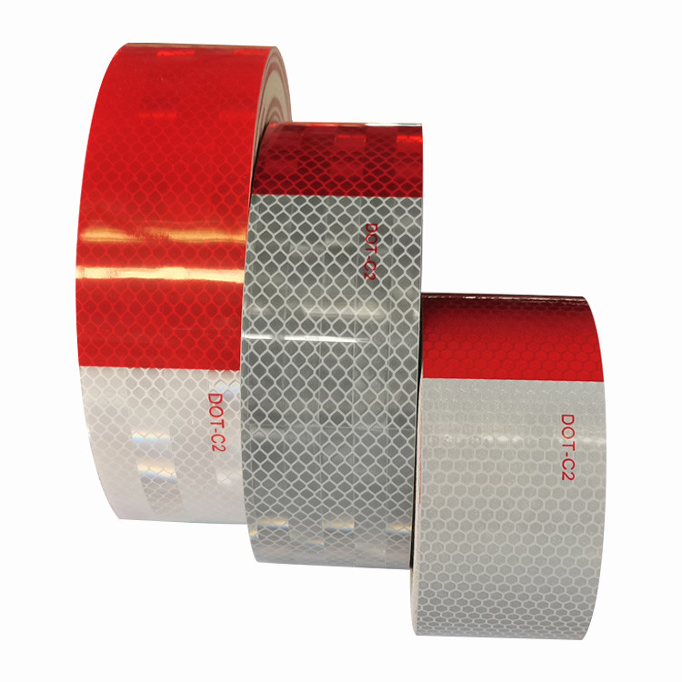 Trucks DOT Conspicuity Retro Reflective Tape White Red Prism Type