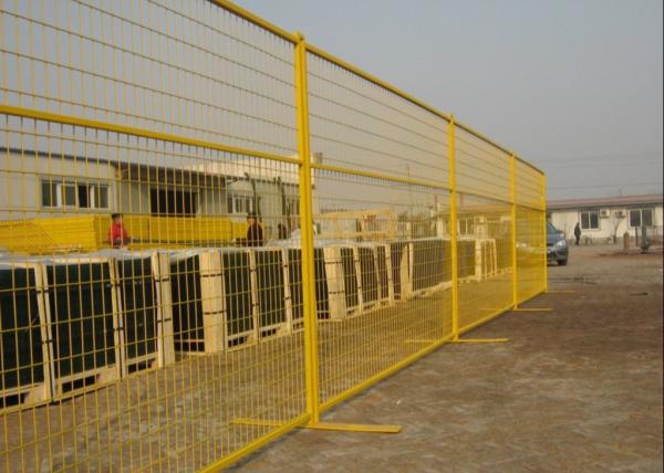 Yellow Canada Standard Movable Temporary Site Fencing 6ft X10ft Steel Security