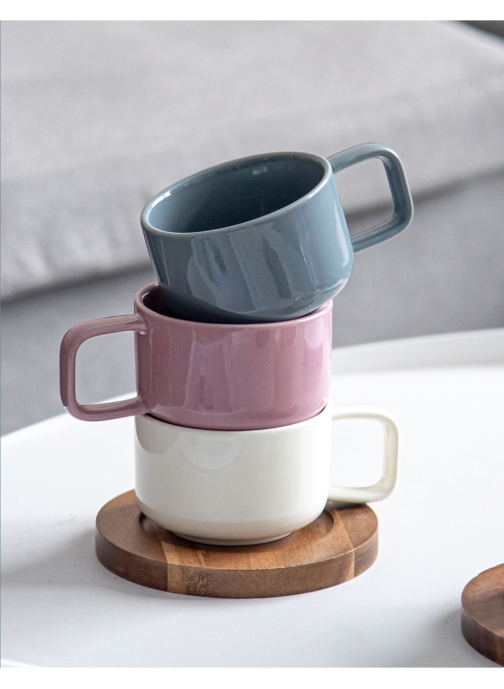 Minimalism Nordic Coffee Cup And Saucer Set Of 12 Pieces Ceramic 250ml Porcelain Mug