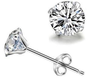 Wholesale Four Prong Stud Earrings in Sterling Silver jewelry vintage jewelry Korean Korean Crystal from china suppliers