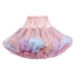 French Style Polyester Fluffy Children'S Beauty Skirts Red Tutu Skirt Rainbow