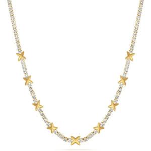Wholesale OEM Classic Brass Tennis Star Pendant Necklace With Brilliant Cubic Zircon Stones from china suppliers