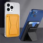 Custom PU Leather Magnetic Card Holder Stand With UV Printing Logo