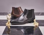 Formal Casual Mens Ankle Boots Round Toe Leather Mens Lace Up Zipper Boots