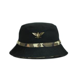 Wholesale Fashion Style Fishing Sun Bucket Caps Black Decorative Camo Belt Metal Logo from china suppliers