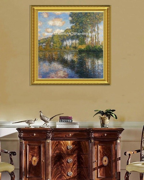Franmed Claude Monet River Paintings , Nature Landscape Painting Canvas