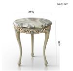Home Furniture Antique Marble Top Teapoy Corner End Tables